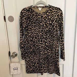 Crewcuts Girls Long Sleeve Cheetah Print T-Shirt Pocket Dress Size 14